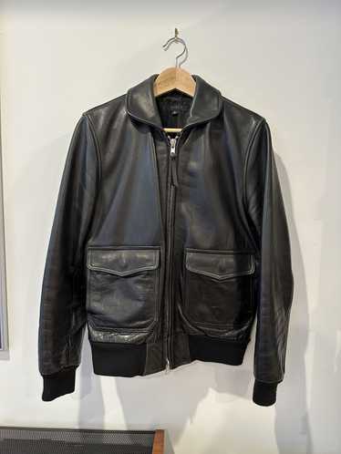 Unis Black Leather Bomber