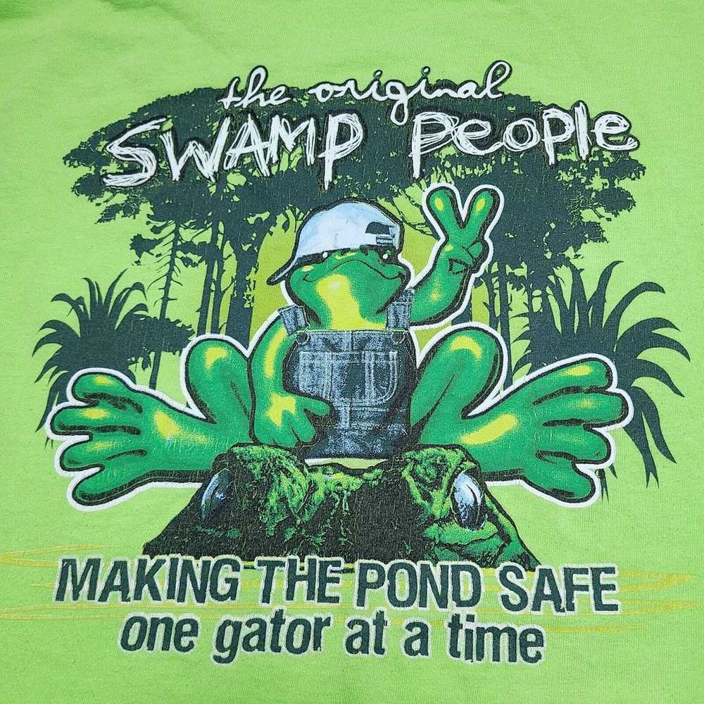 Vintage Peace Frogs Swamp People Gator Graphic T-… - image 2