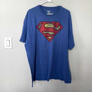 Superman blue red lightweight summer top short sl… - image 1