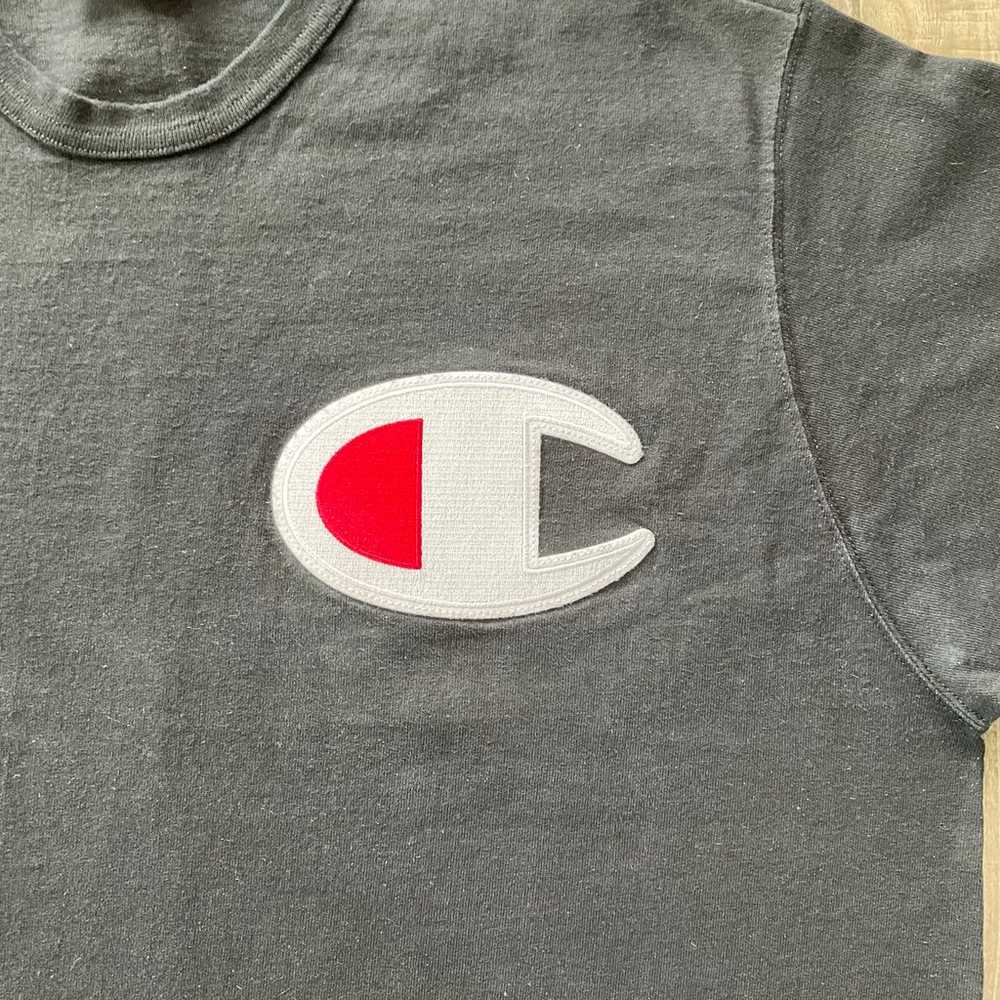 VTG Champion Short Sleeve Big "C" Logo T-Shirt Te… - image 2