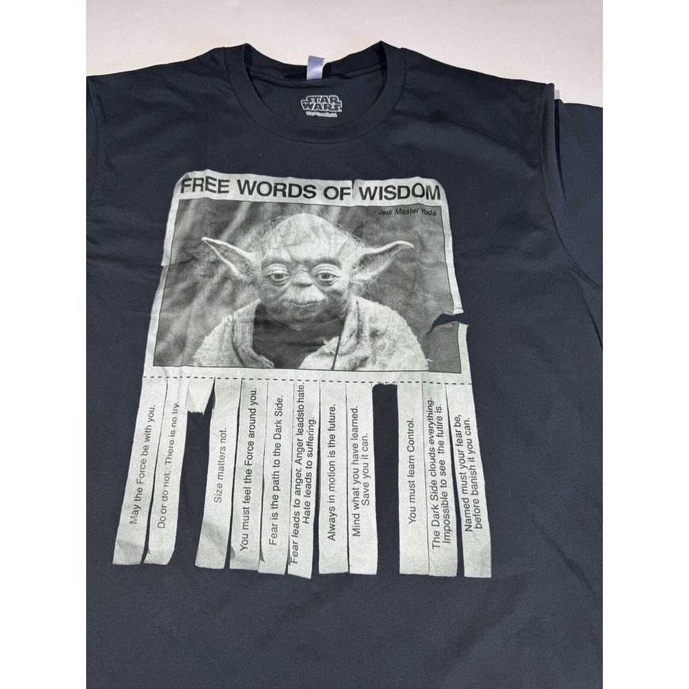 Star Wars Yoda Shirt Men's Large Black Free Words… - image 3