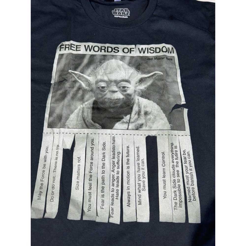 Star Wars Yoda Shirt Men's Large Black Free Words… - image 4
