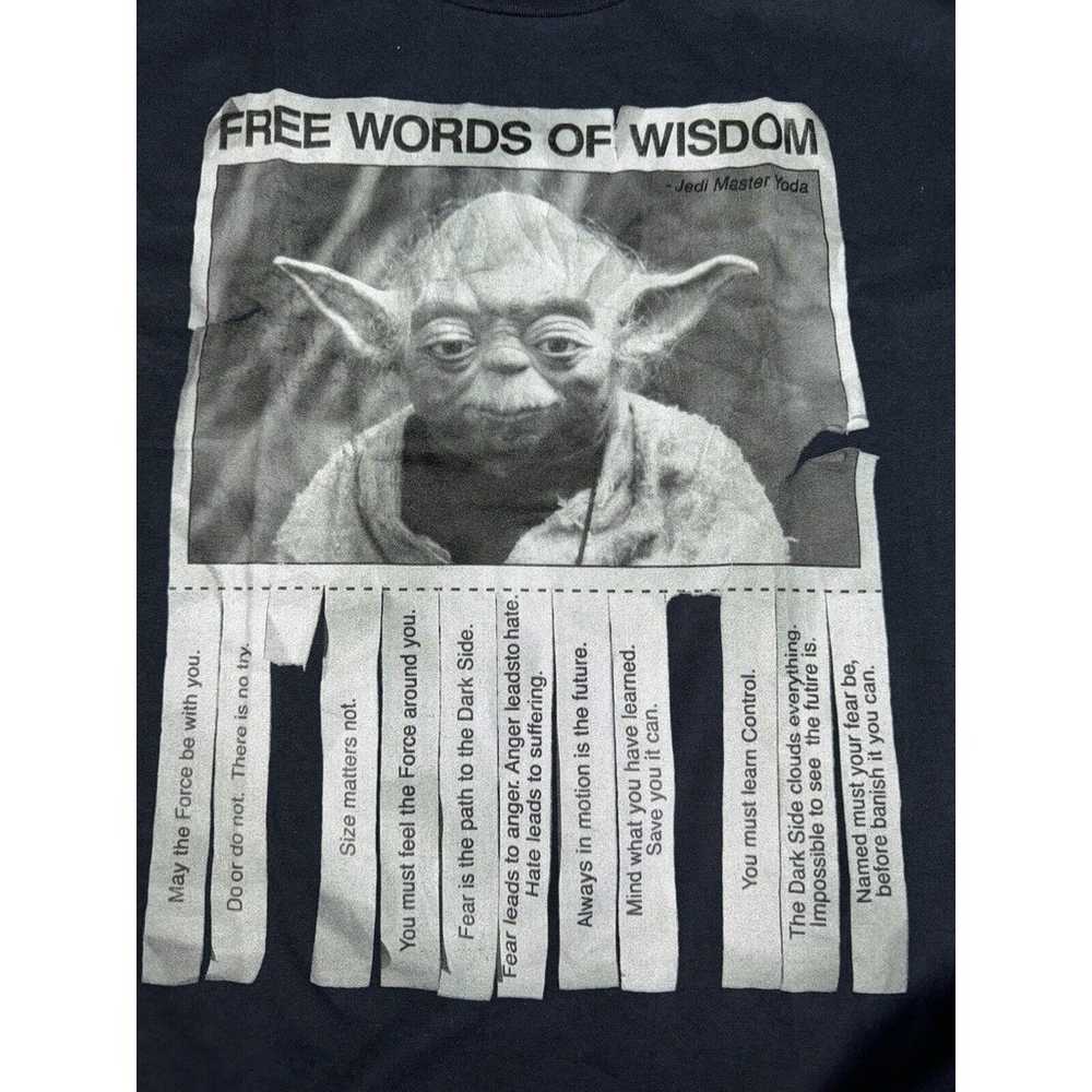 Star Wars Yoda Shirt Men's Large Black Free Words… - image 5