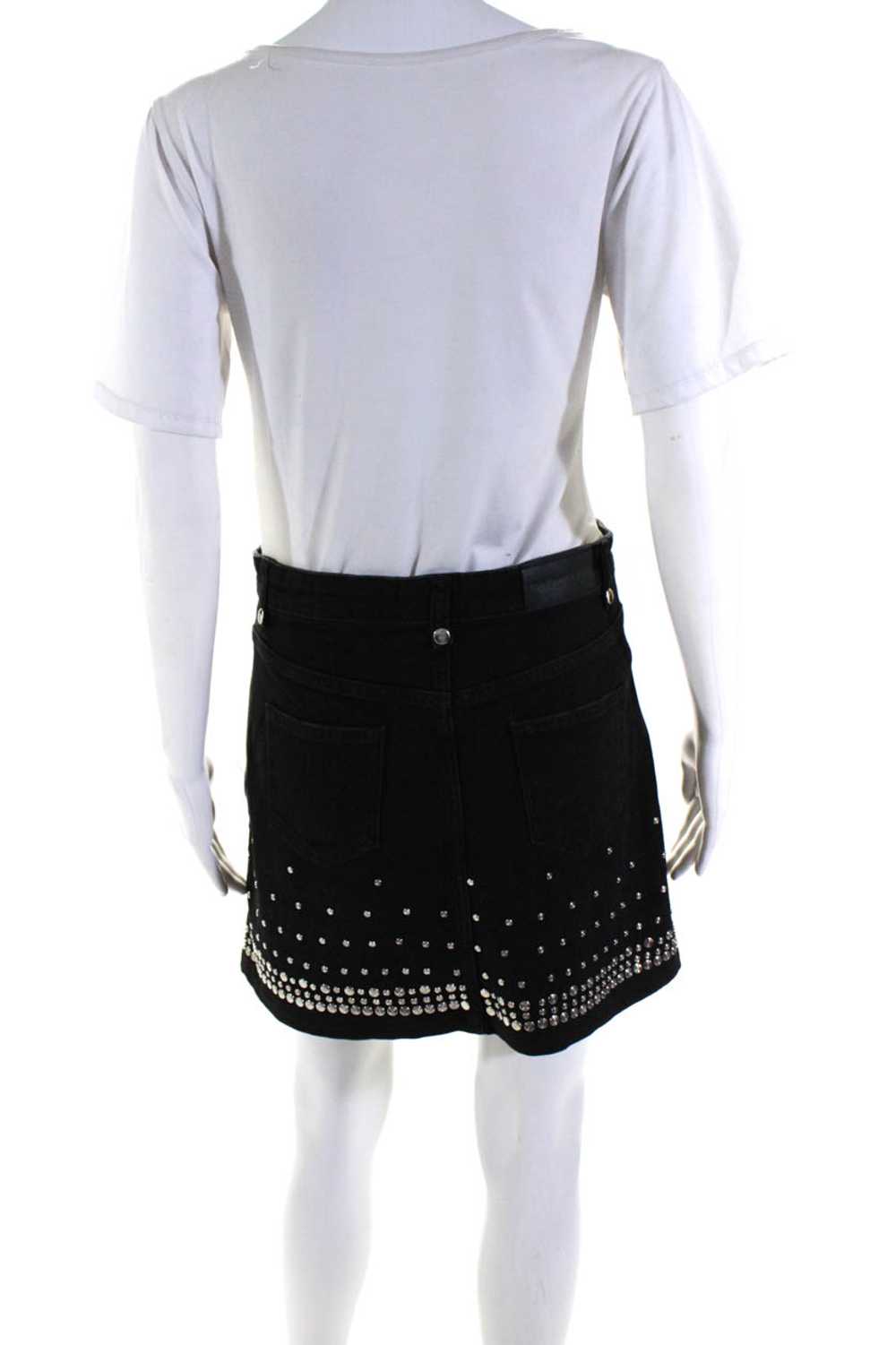 The Kooples Womens Denim Studded Mini Skirt Black… - image 3