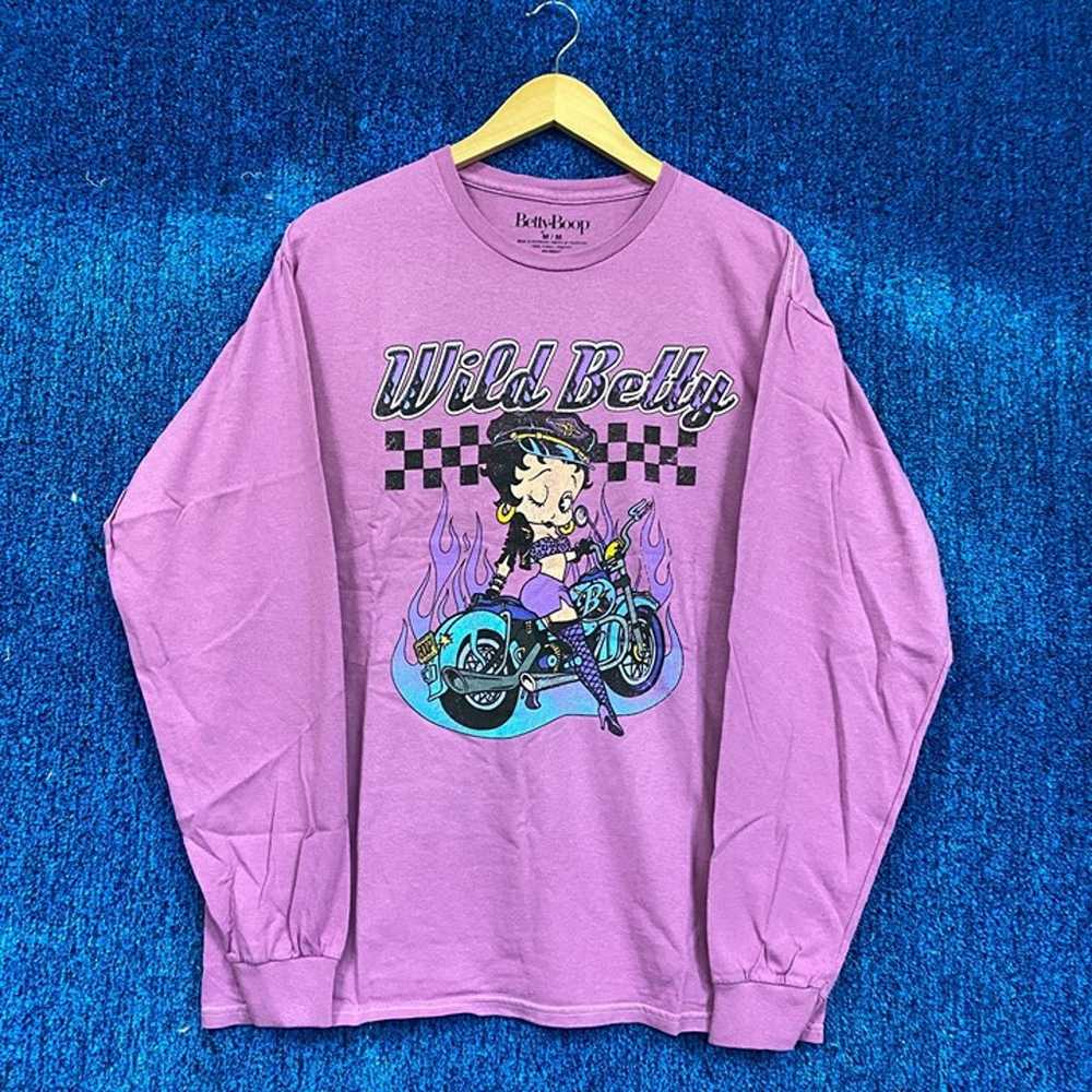 Wild Betty Boop Neon Flames Ride or Die Long Slee… - image 1