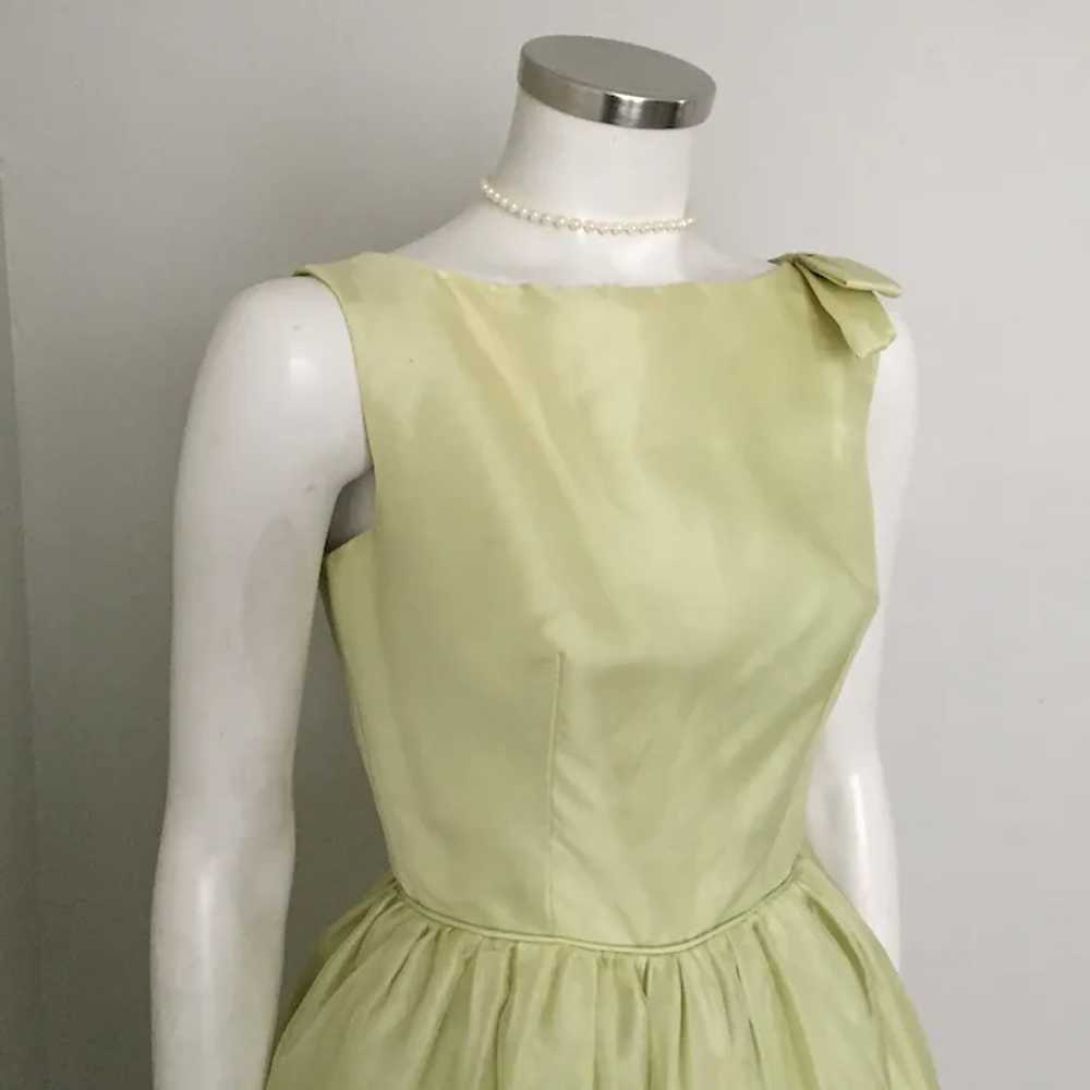 Vintage 1960s Light Chartreuse Party Dress with L… - image 7