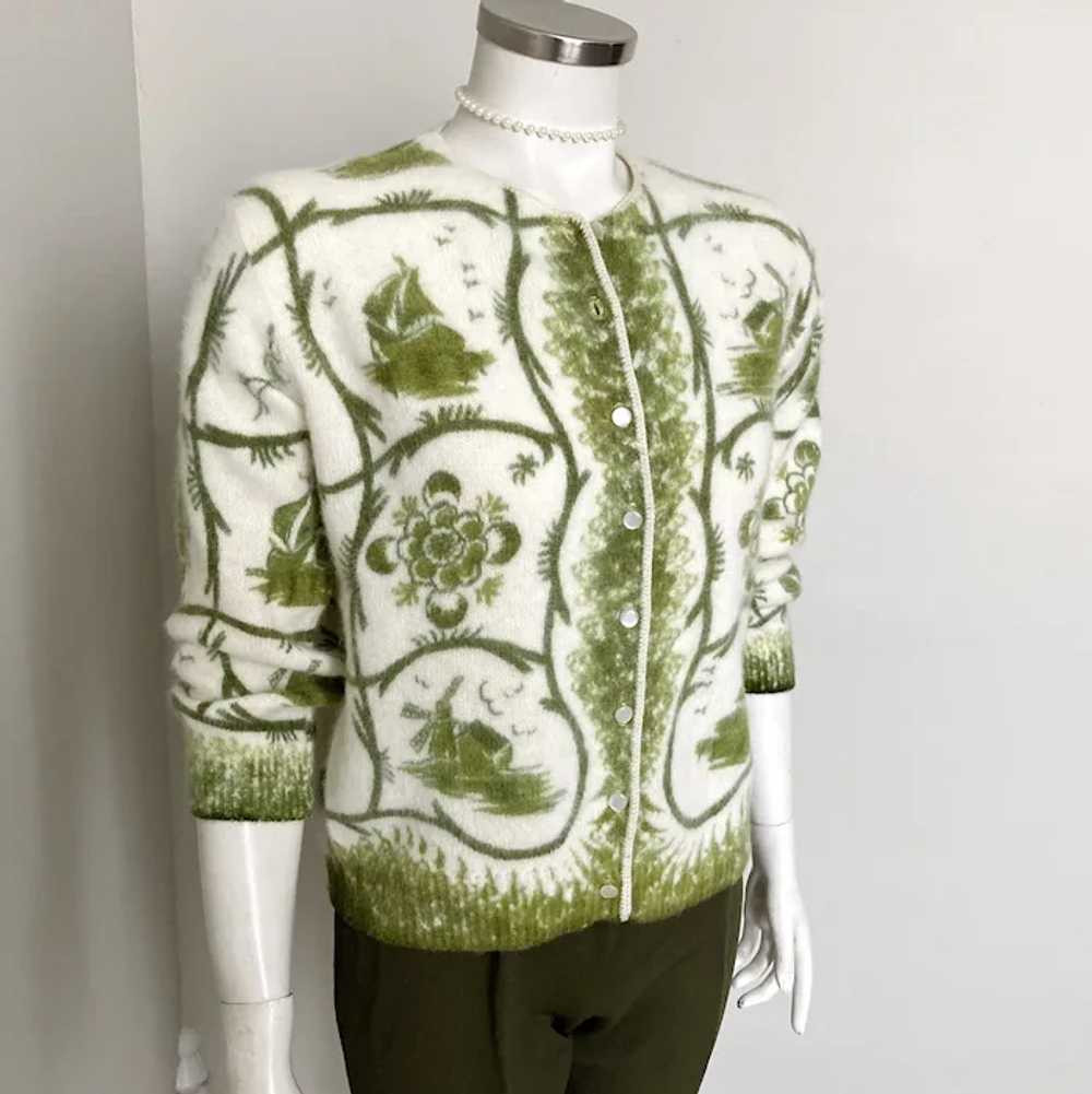 1960s Vintage Super Soft White Cardigan Sweater w… - image 12