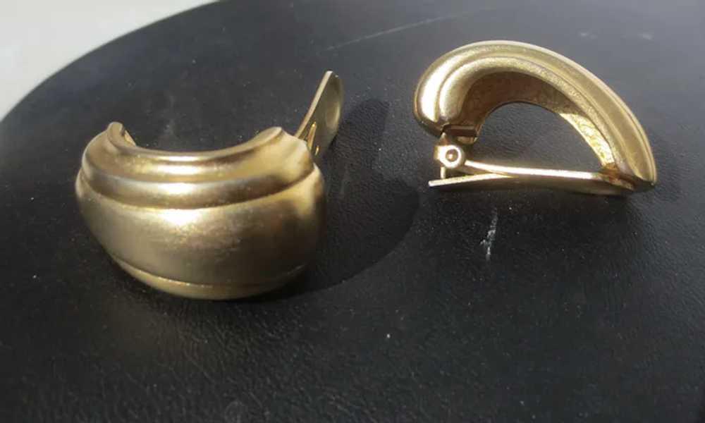 GoldTone Costume Clip-On Earrings circa 60s-70s - image 6