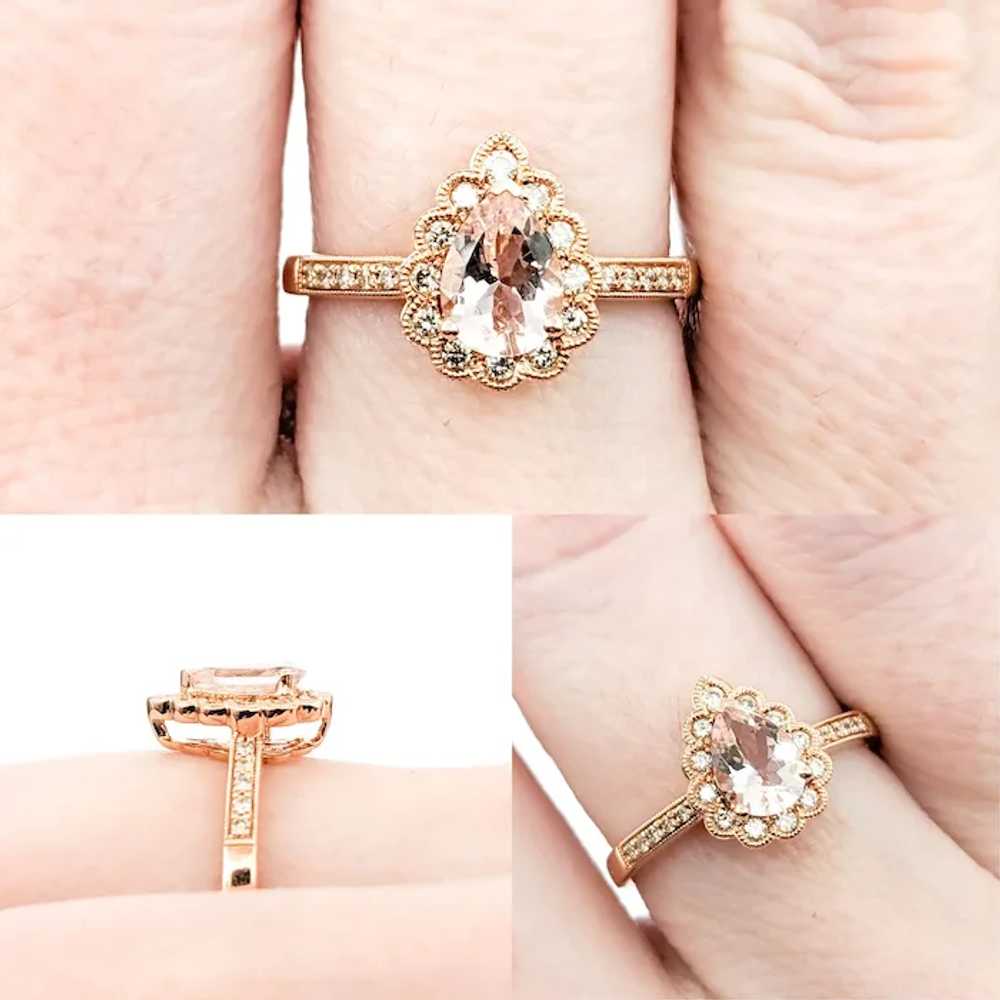 .58ct Morganite & Diamond Ring In Rose Gold - image 2