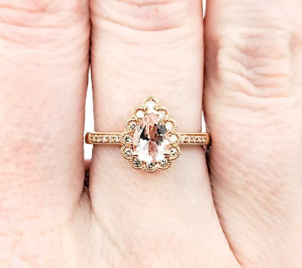 .58ct Morganite & Diamond Ring In Rose Gold - image 3