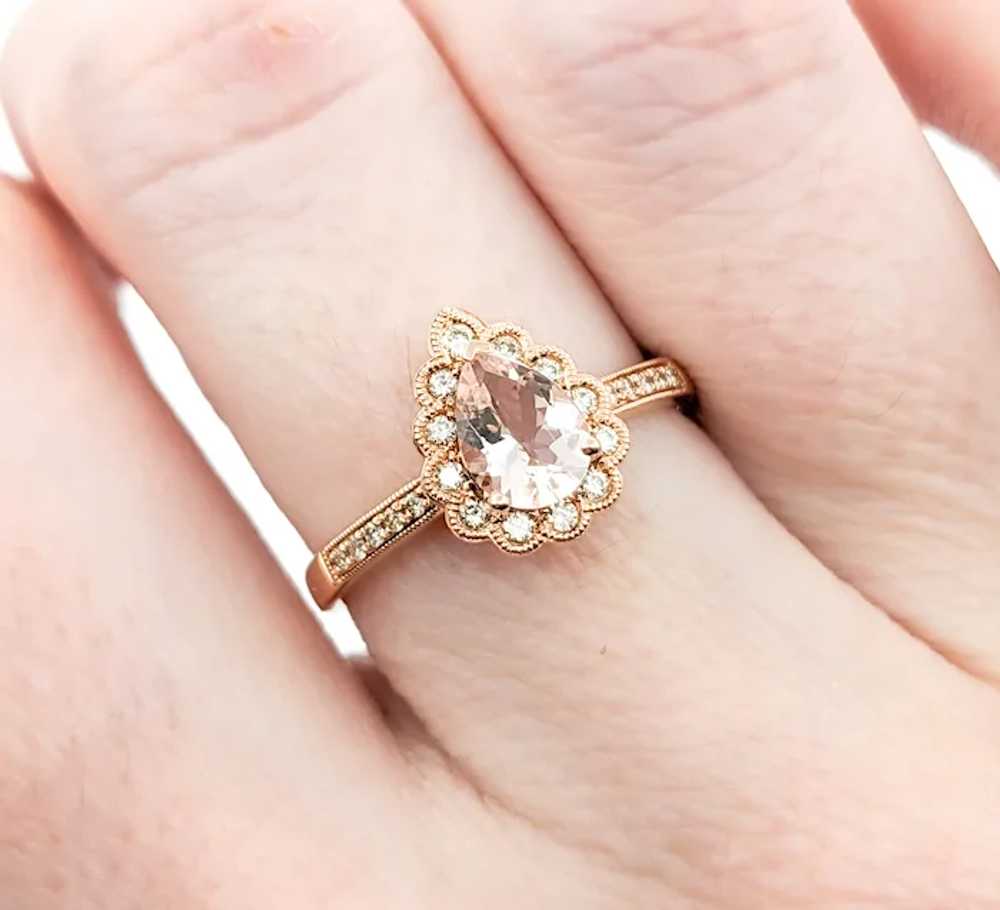 .58ct Morganite & Diamond Ring In Rose Gold - image 4