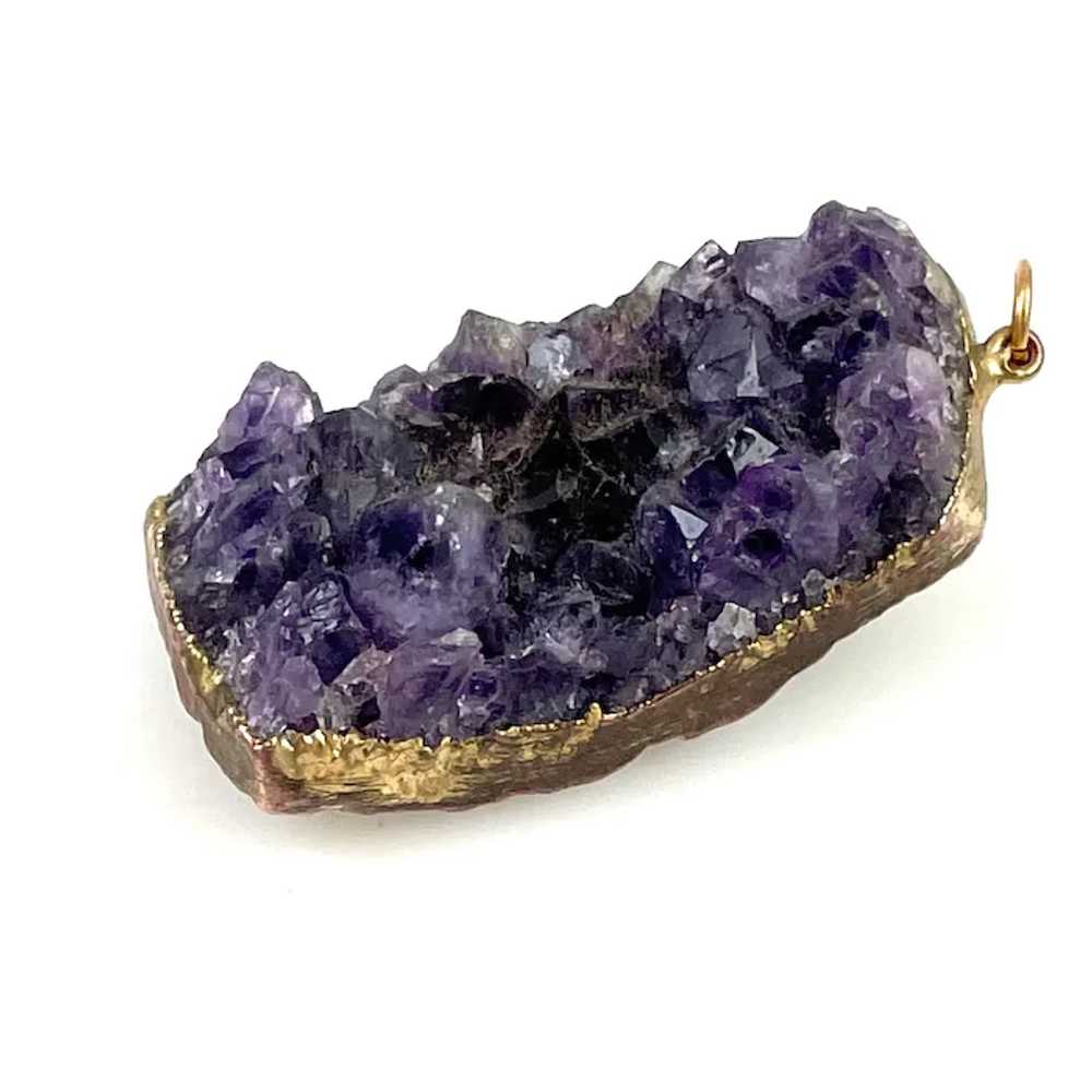 Amethyst Dark Purple Druzy Crystal Gemstone Penda… - image 2