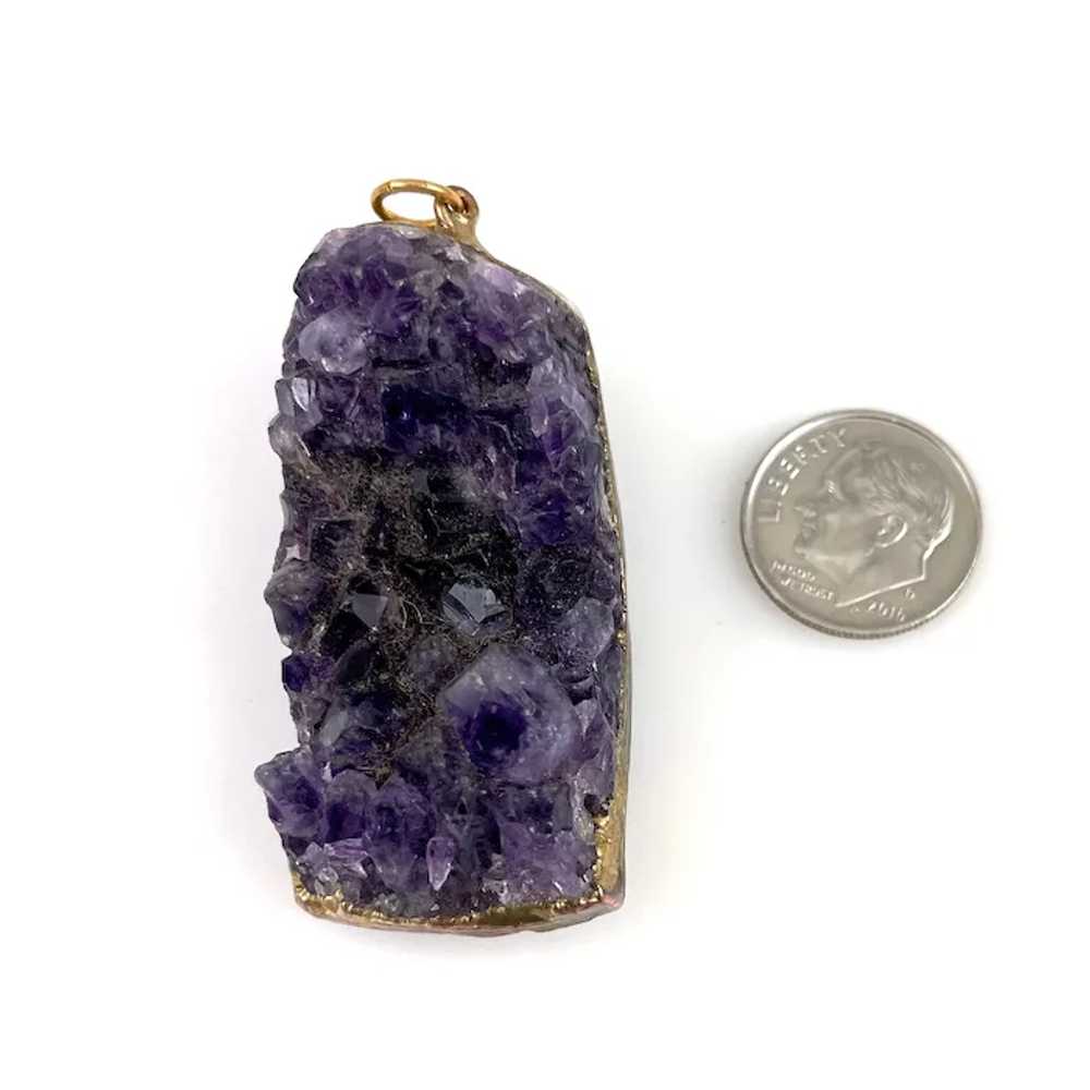 Amethyst Dark Purple Druzy Crystal Gemstone Penda… - image 4