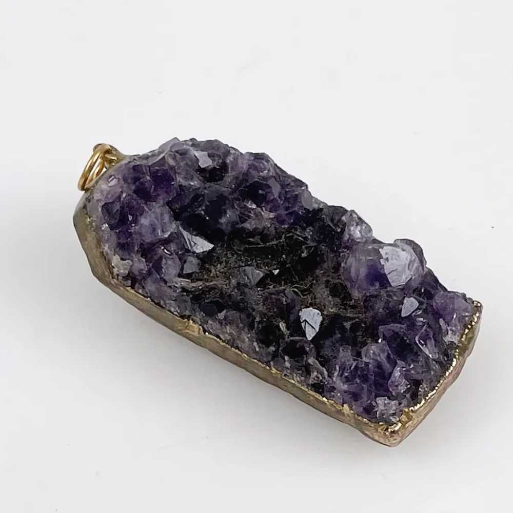 Amethyst Dark Purple Druzy Crystal Gemstone Penda… - image 5