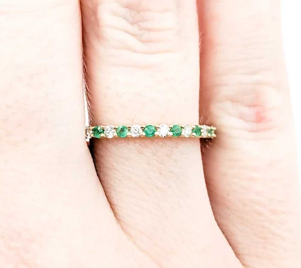 .18ctw Emerald & Diamond Ring In Yellow Gold - image 3