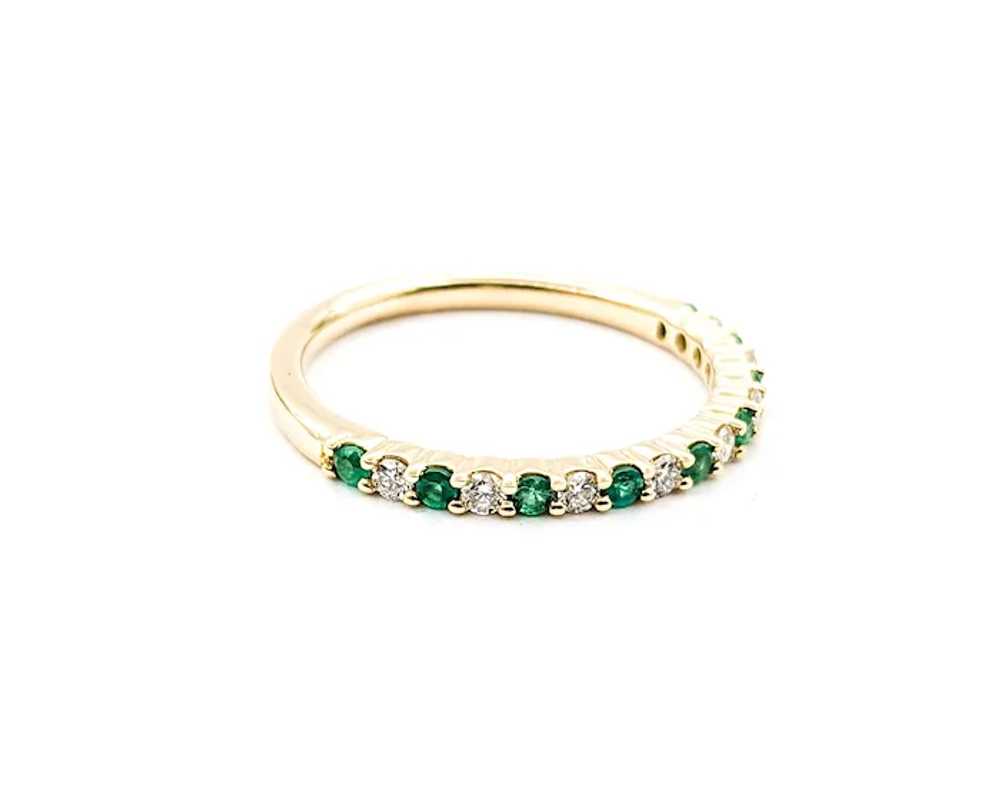 .18ctw Emerald & Diamond Ring In Yellow Gold - image 6