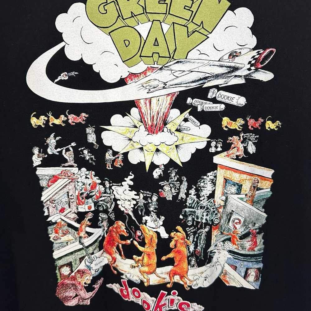 Green Day dookie black graphic T-shirt XL - image 2
