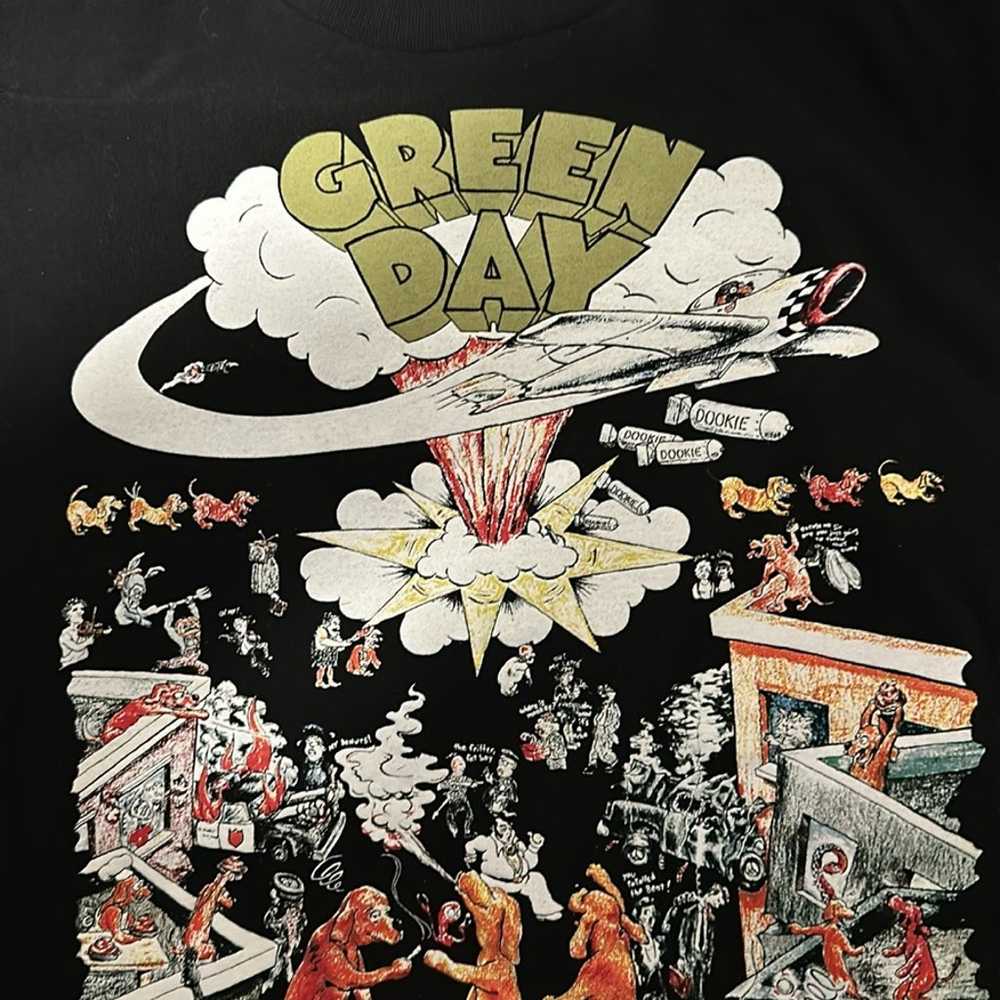 Green Day dookie black graphic T-shirt XL - image 3