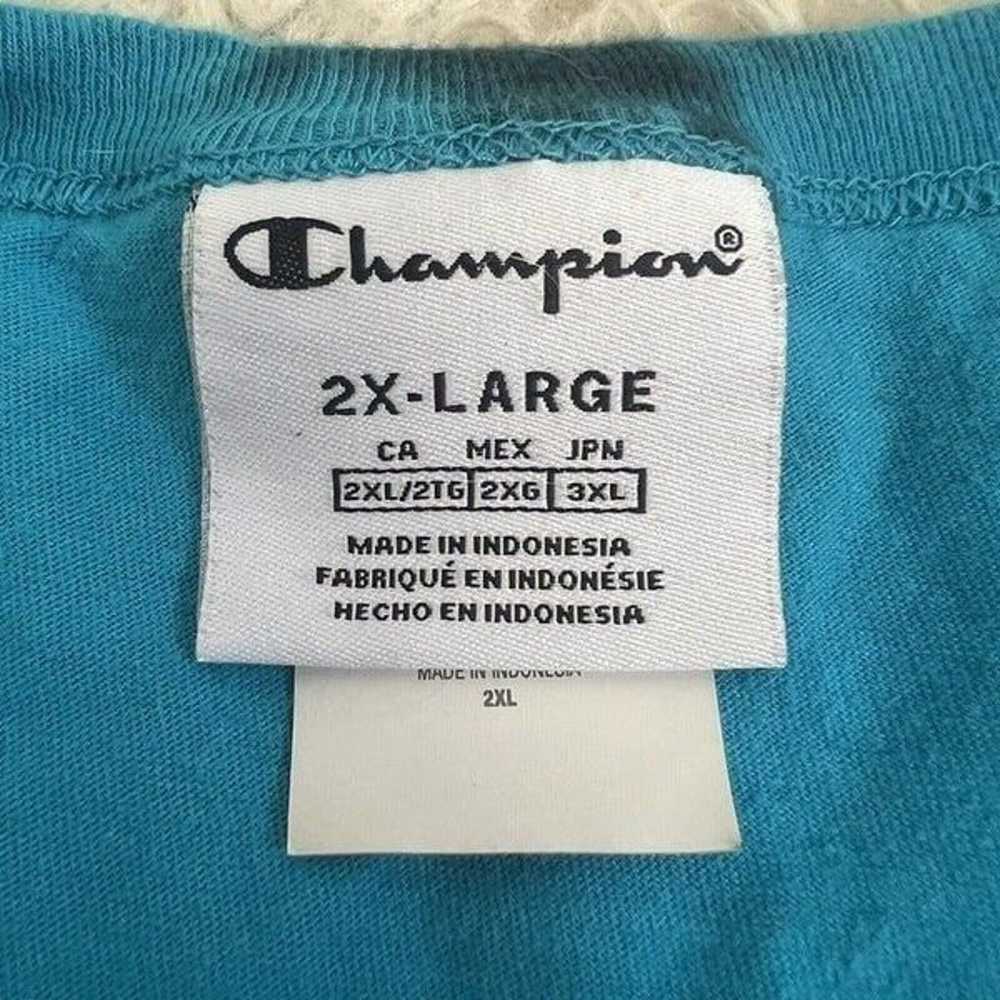 Champion Teal Galaxy Dye T-Shirt Tie Dye Embroide… - image 4