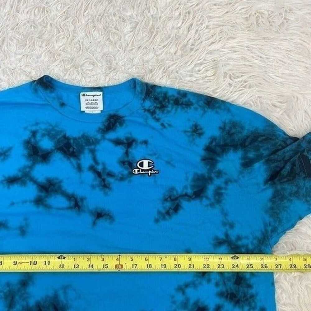 Champion Teal Galaxy Dye T-Shirt Tie Dye Embroide… - image 5