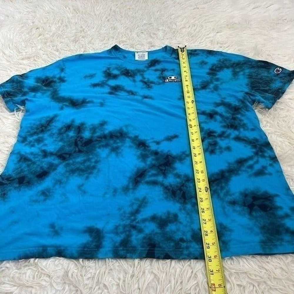 Champion Teal Galaxy Dye T-Shirt Tie Dye Embroide… - image 6
