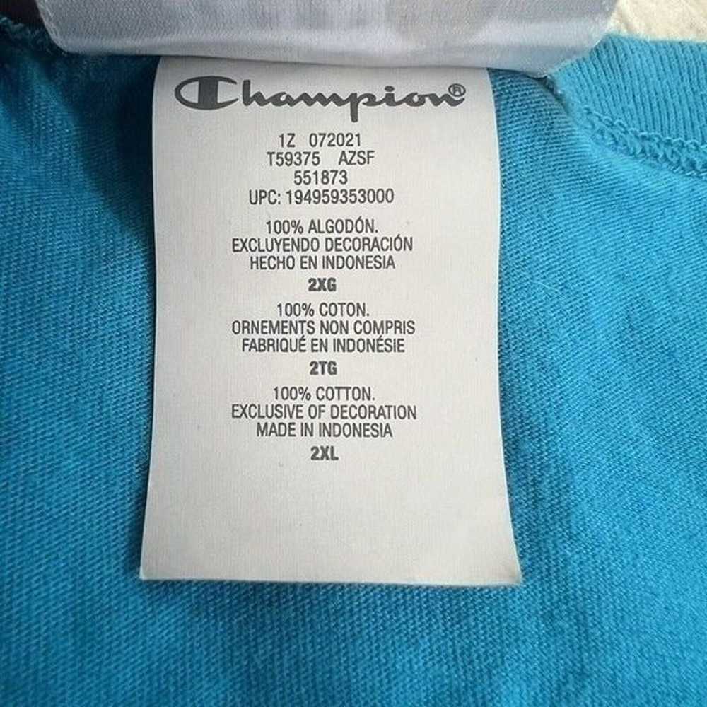 Champion Teal Galaxy Dye T-Shirt Tie Dye Embroide… - image 7