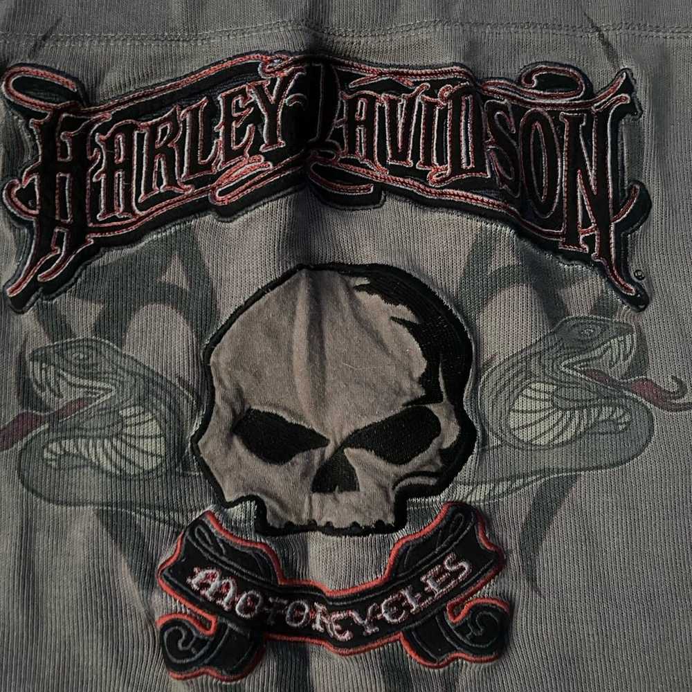 vintage Harley-Davidson gray long sleeve embroide… - image 8