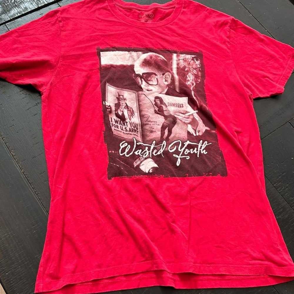 Men’s Fly Supply Wasted Youth Tshirt L Red - image 1
