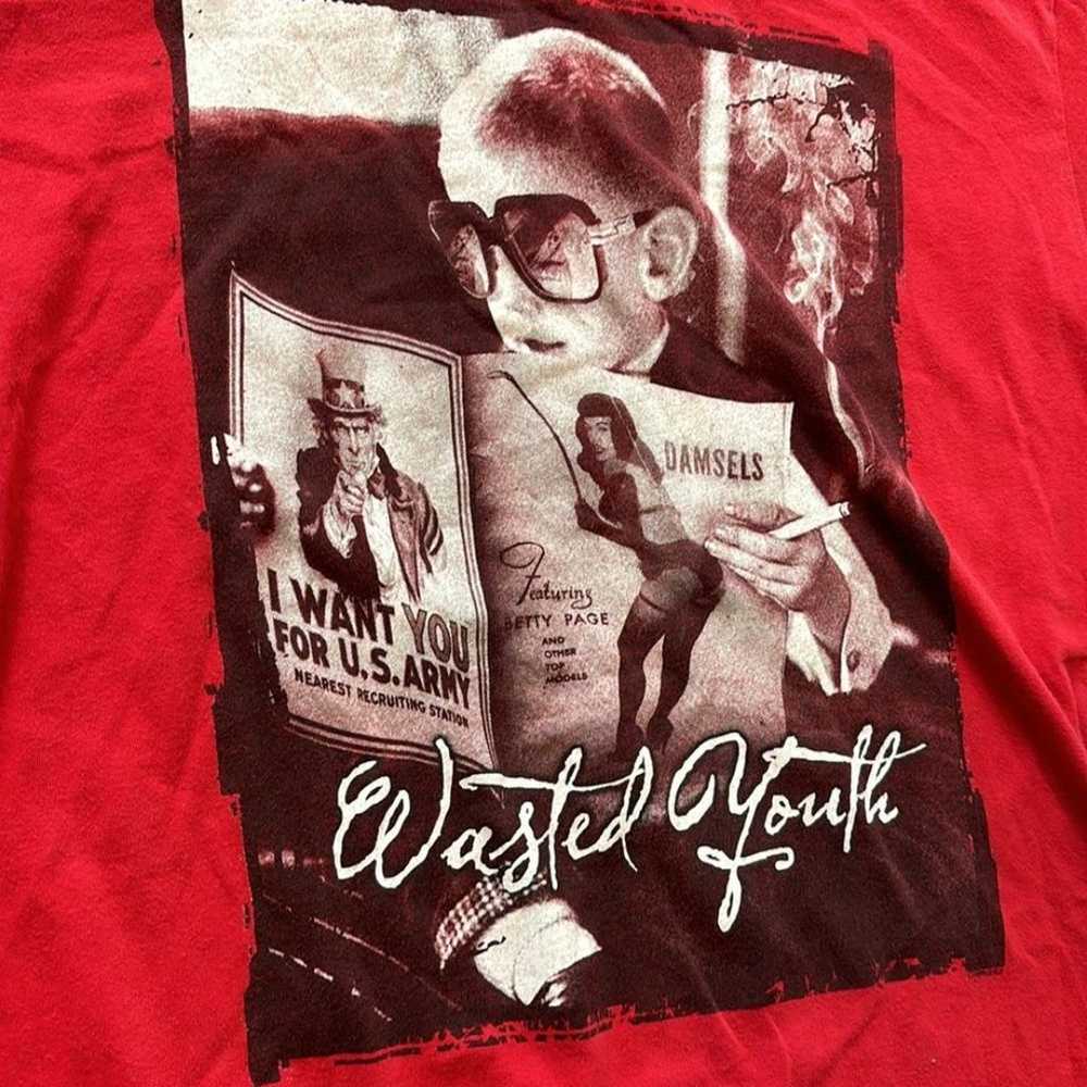 Men’s Fly Supply Wasted Youth Tshirt L Red - image 2