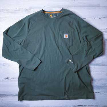 Carhartt Force Relaxed Fit Long Sleeve Olive Shir… - image 1