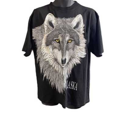 Island Shirt Works Wolf Alaska VTG T-Shirt ACE 199