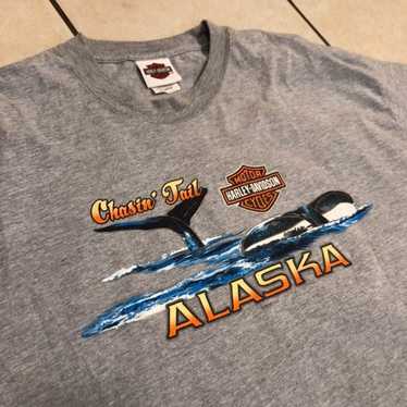 Vintage Alaska Harley Chasin tail tee