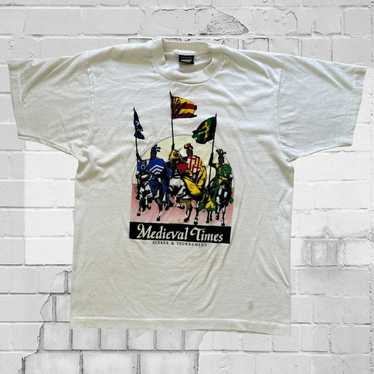 VTG Medieval Times Men's Single Stitch T-Shirt Wh… - image 1