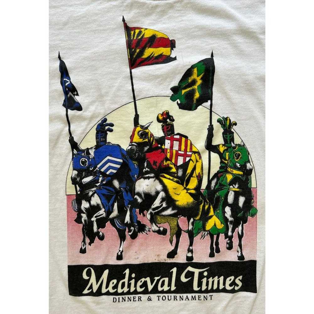 VTG Medieval Times Men's Single Stitch T-Shirt Wh… - image 2