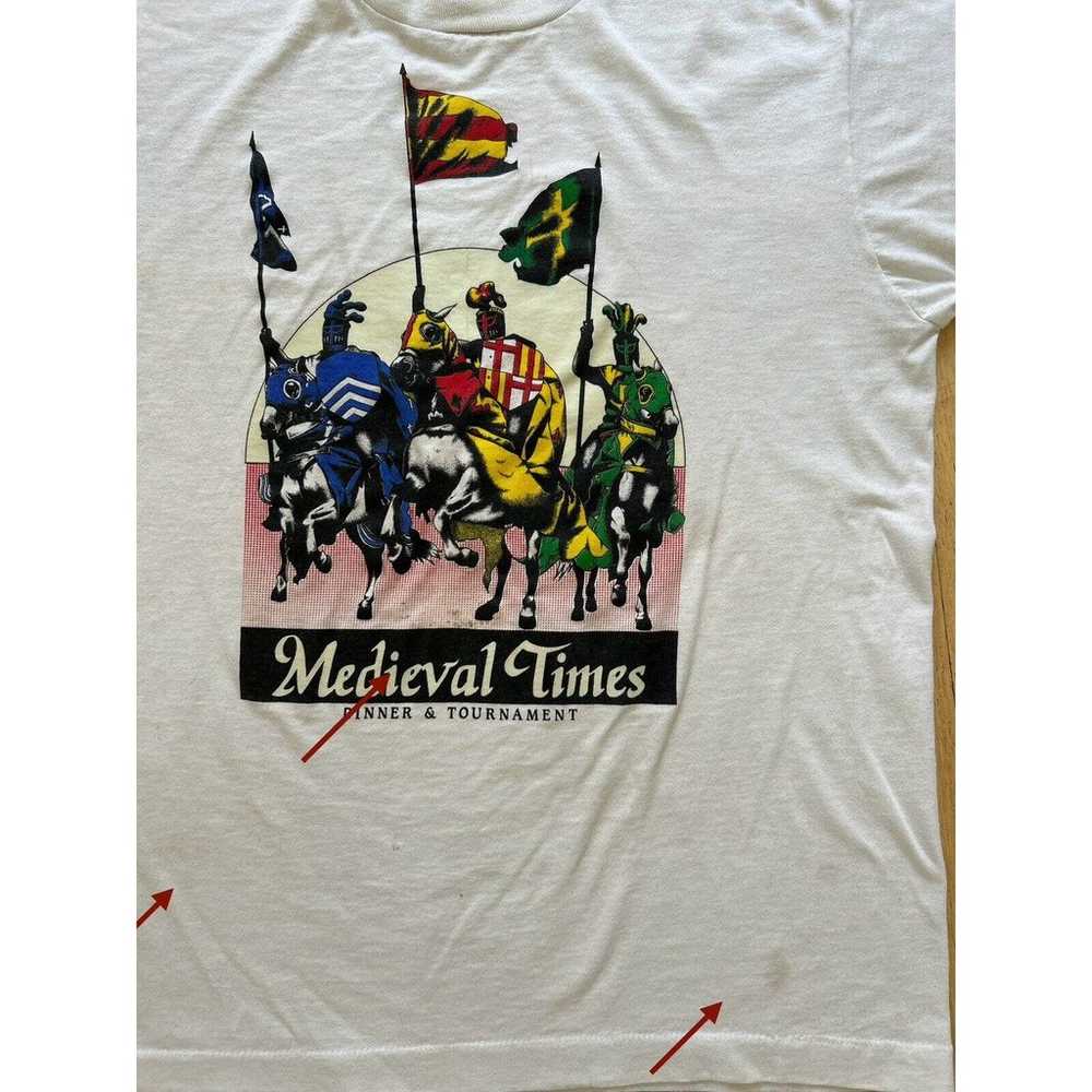 VTG Medieval Times Men's Single Stitch T-Shirt Wh… - image 8