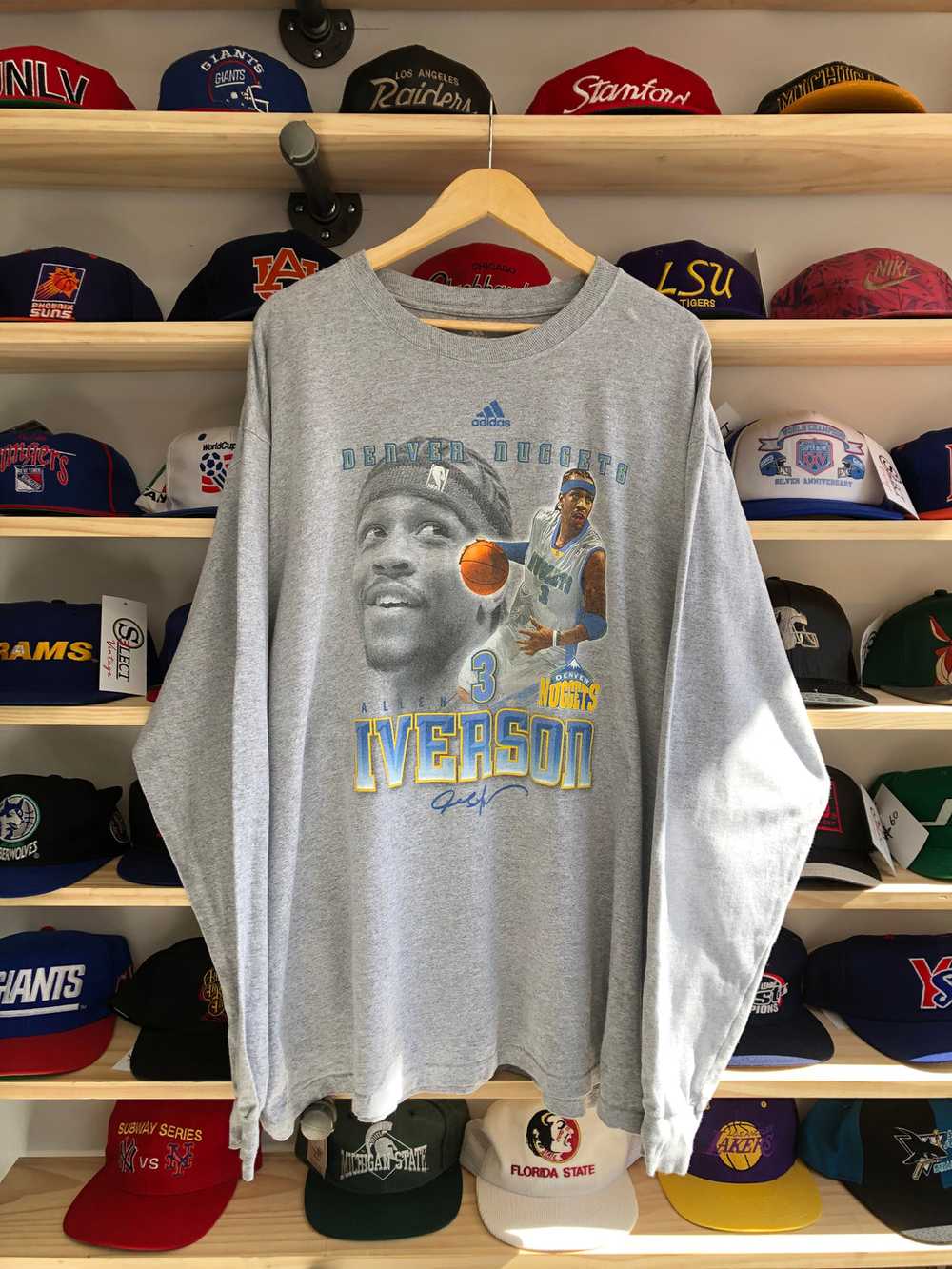 Vintage Adidas Denver Nuggets Allen Iverson Playe… - image 1