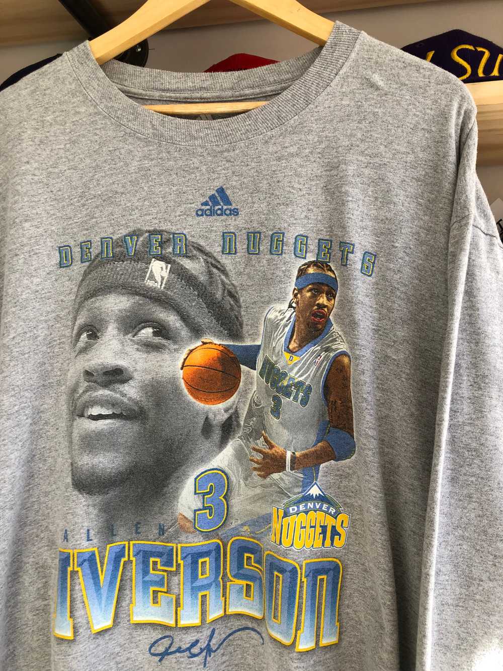 Vintage Adidas Denver Nuggets Allen Iverson Playe… - image 3