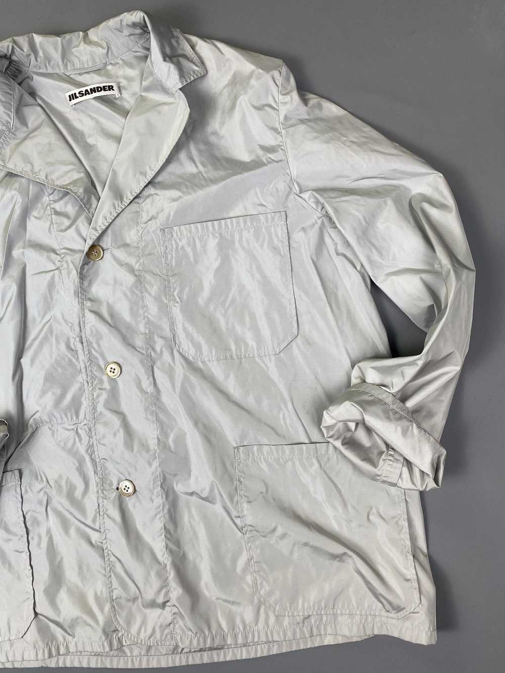 SILVER LIGHTWEIGHT NYLON BUTTONED WINDBREAKER JAC… - image 7