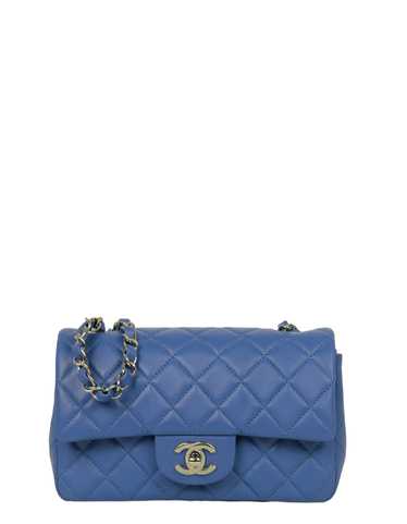 Chanel 2024 Blue Lambskin Rectangular Mini Flap - image 1