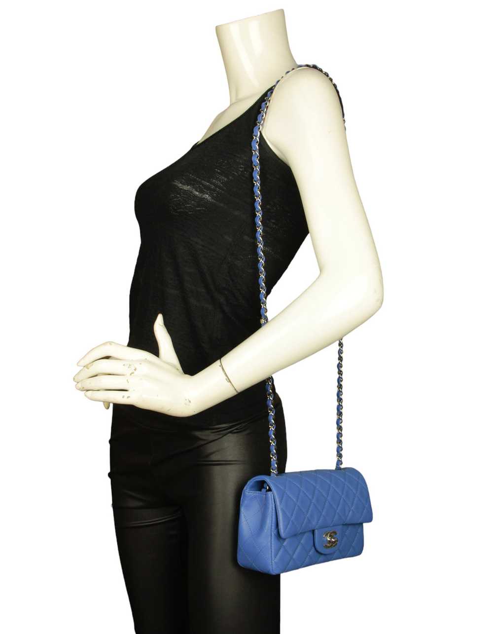 Chanel 2024 Blue Lambskin Rectangular Mini Flap - image 2
