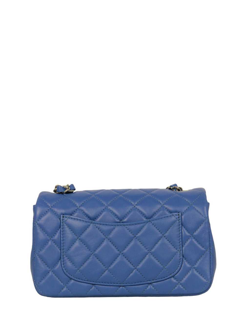 Chanel 2024 Blue Lambskin Rectangular Mini Flap - image 3