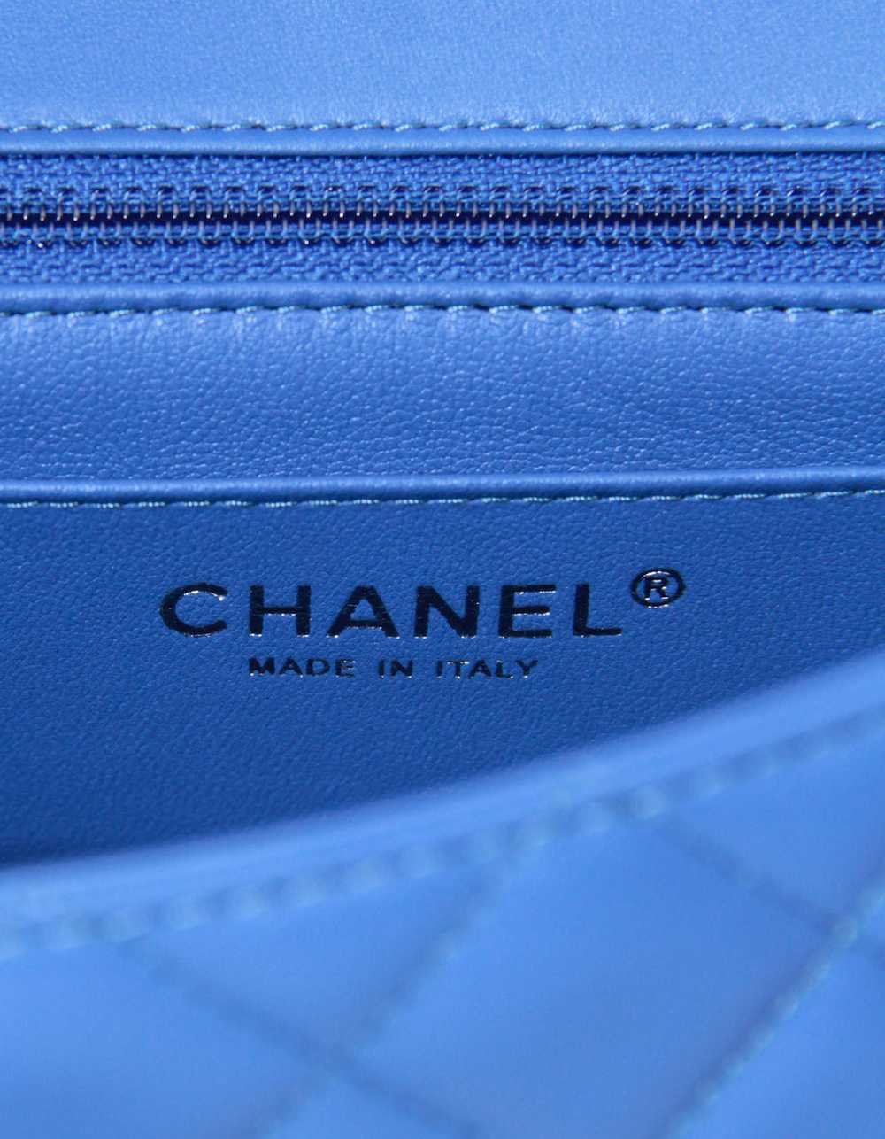 Chanel 2024 Blue Lambskin Rectangular Mini Flap - image 7