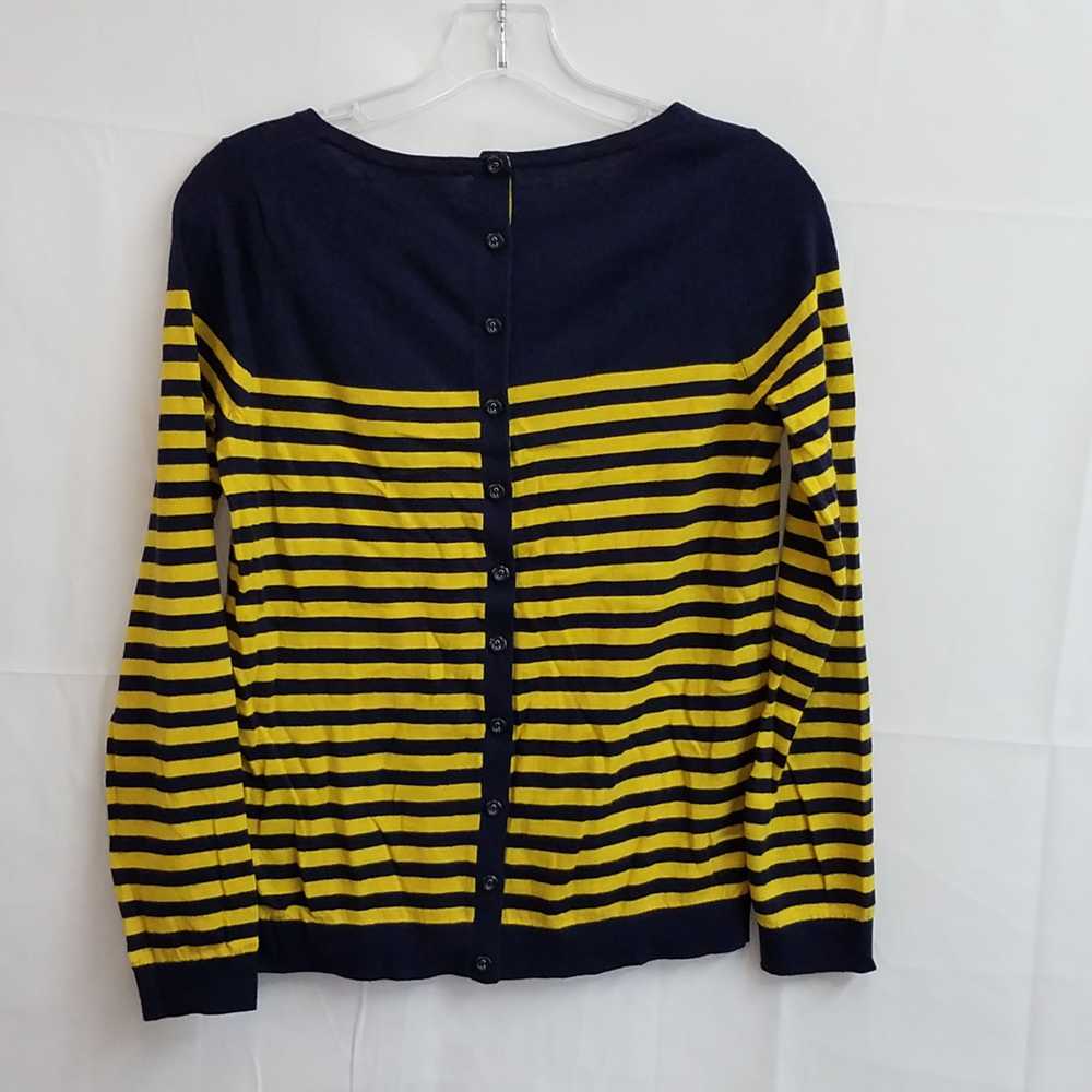 Boden Striped Yellow Navy Cotten Blend Long Sleev… - image 2