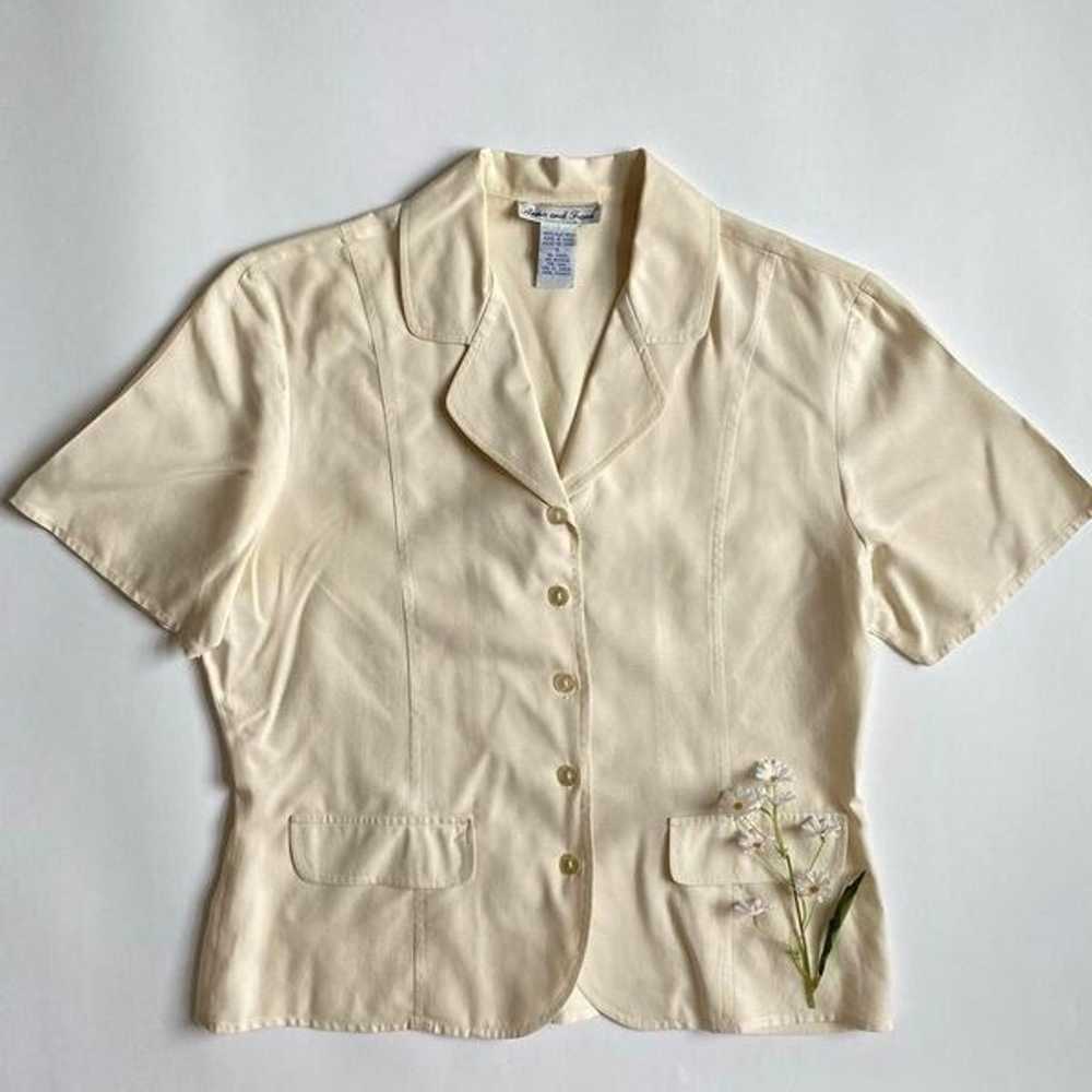 Vintage beige silk blouse - image 1