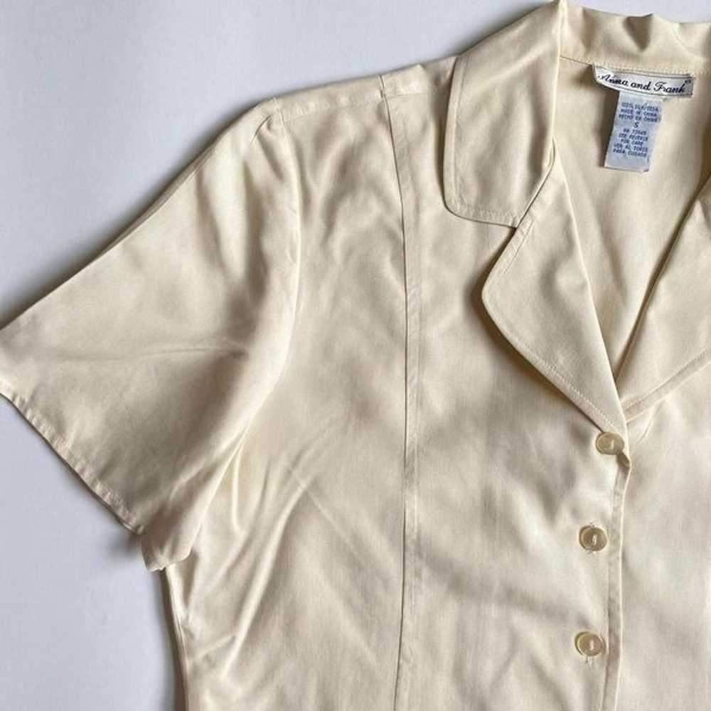 Vintage beige silk blouse - image 3