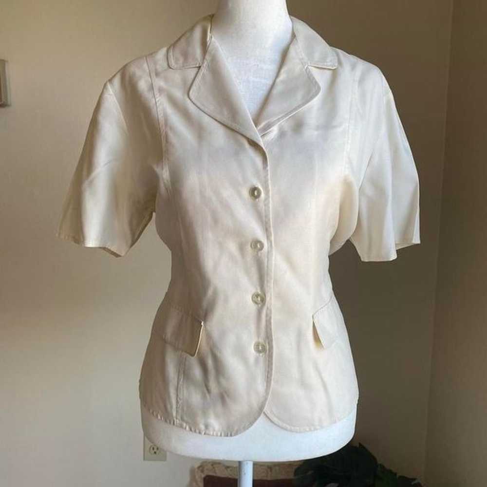 Vintage beige silk blouse - image 6