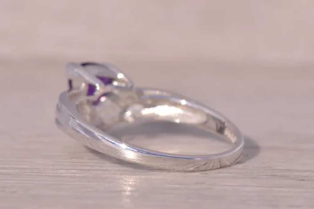 Trilliant Cut Natural Amethyst in White Gold - image 3