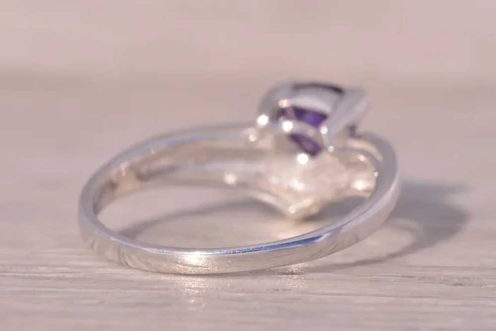 Trilliant Cut Natural Amethyst in White Gold - image 4