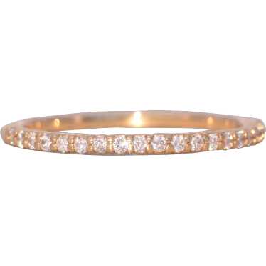 Petite Yellow Gold Natural Diamond Stackable Band