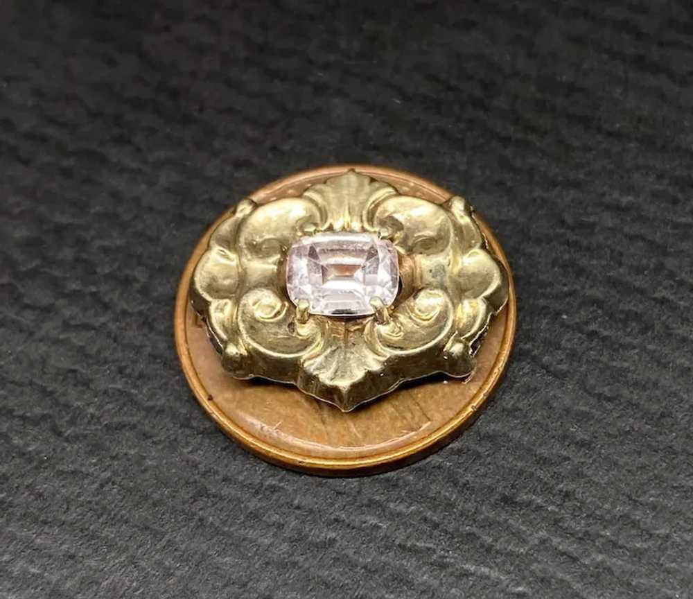 Georgian/Victorian 10K Gold Shell & Spinel Slide … - image 5
